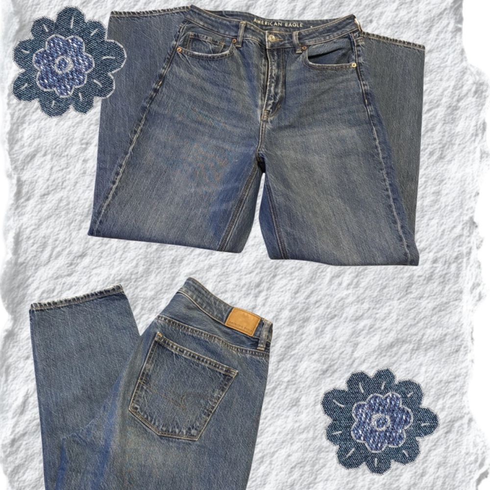 American Eagle Outfitters Dark Blue Straight Leg Jeans